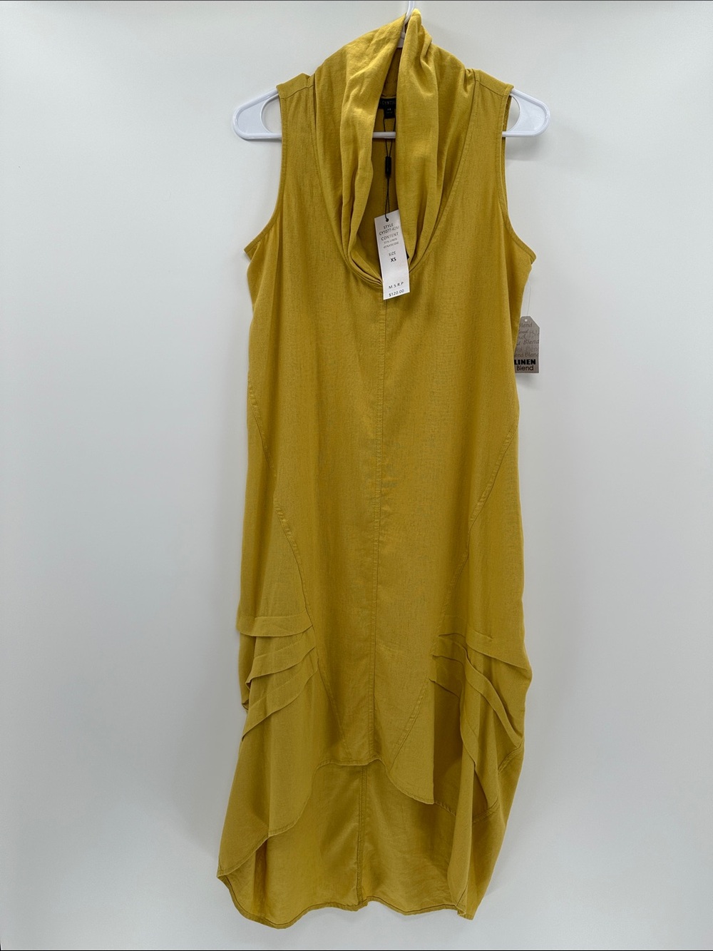 For Cynthia Linen Blend Cowl Neck Boho Dress